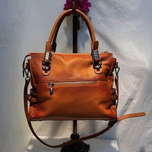 Chic Brown Leather Satchel